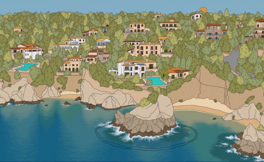 Bendinat property for sale. Coastal village with houses and pools